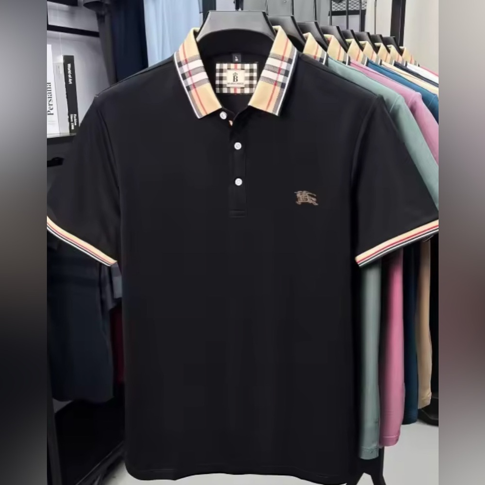 NEW $98 Cody Check Collar Polo Shirt with Checkered Collar